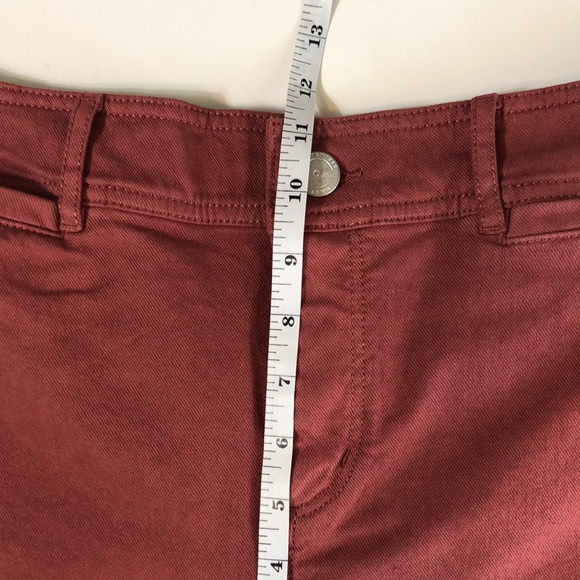 Loft Rust Coral High Waist Cotton Denim Shorts Size 4 NWT - Picture 11 of 11